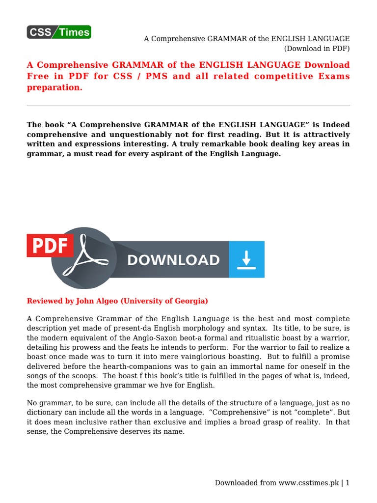 Comprehensive English Grammar Guide | PDF | Grammar | English Language