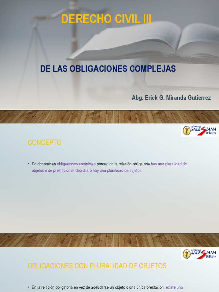 Obligaciones Complejas en Derecho Civil | PDF | Pagos | Justicia