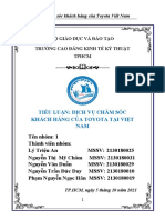 Bài Tiểu Luận Dịch Vụ Chăm Sóc Khách Hàng Của Toyota Tại Việt Nam