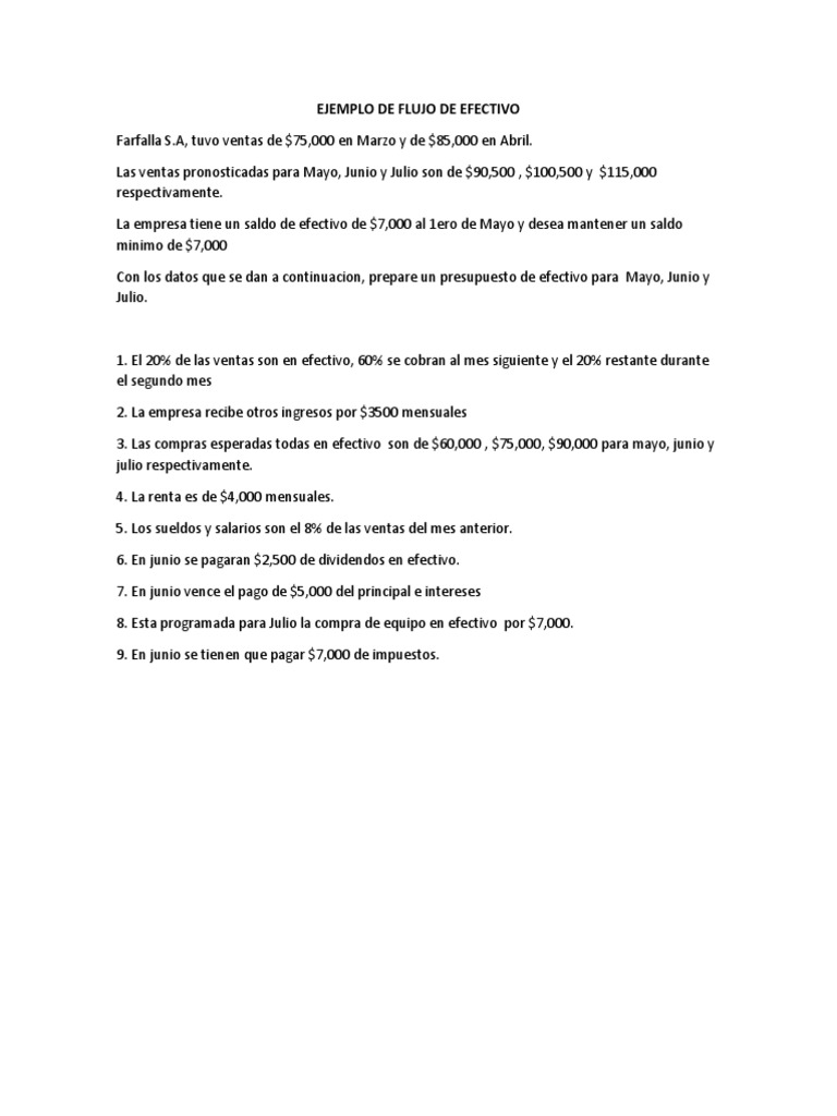 Ejemplo de Flujo de Efectivo 2 | PDF | Negocios | Finanzas y dinero