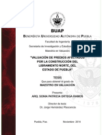 Avalúo Maestro para Terrenos Por Afectación de Proyecto Carretero