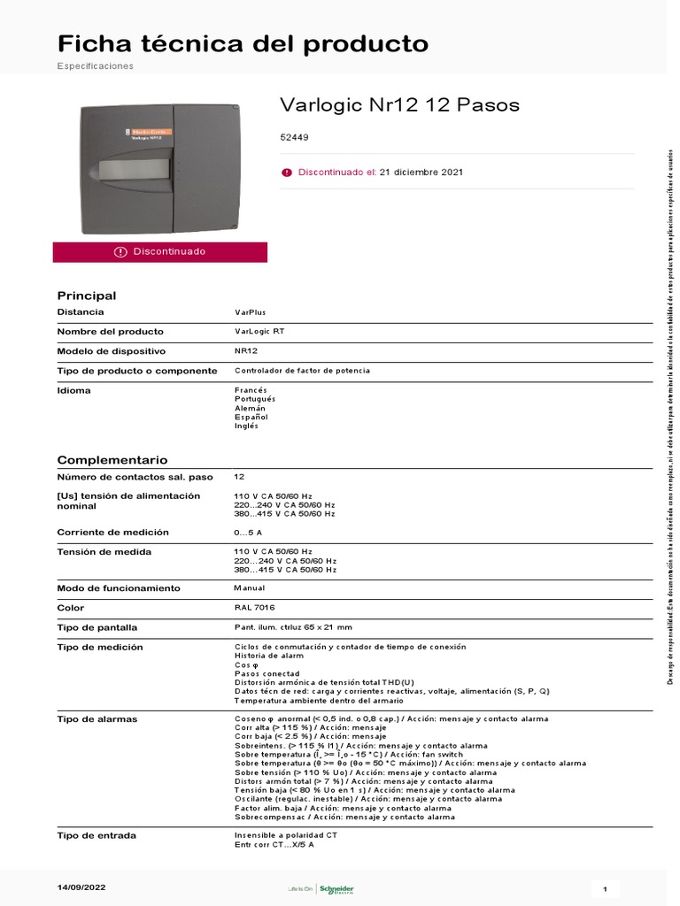 Manual Varlogic NR12 en Español PDF | PDF | Ingenieria Eléctrica ...