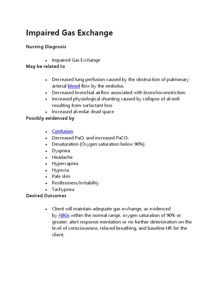 Impaired Gas Exchange NCP PDF