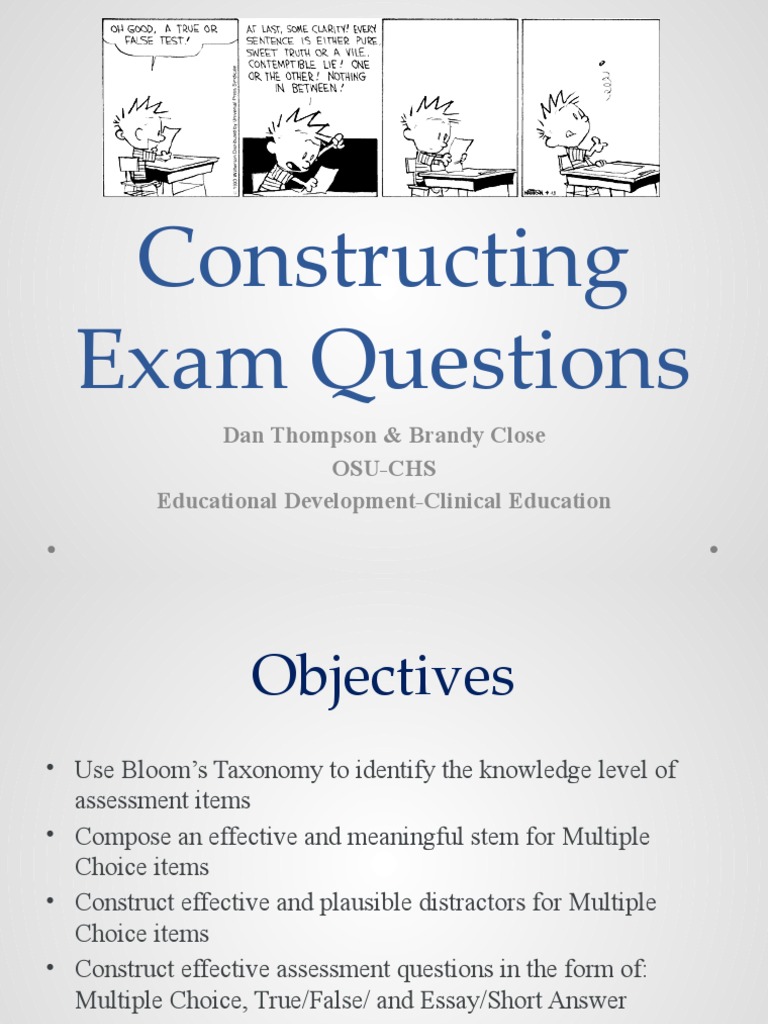 Effective Assessment Question Design | PDF | Educational Assessment ...