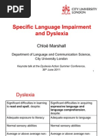 Download Chloe Marshall - SLI  Dyslexia - Dyslexia Guild Summer Conference 2011 by dyslexiaaction SN59507548 doc pdf