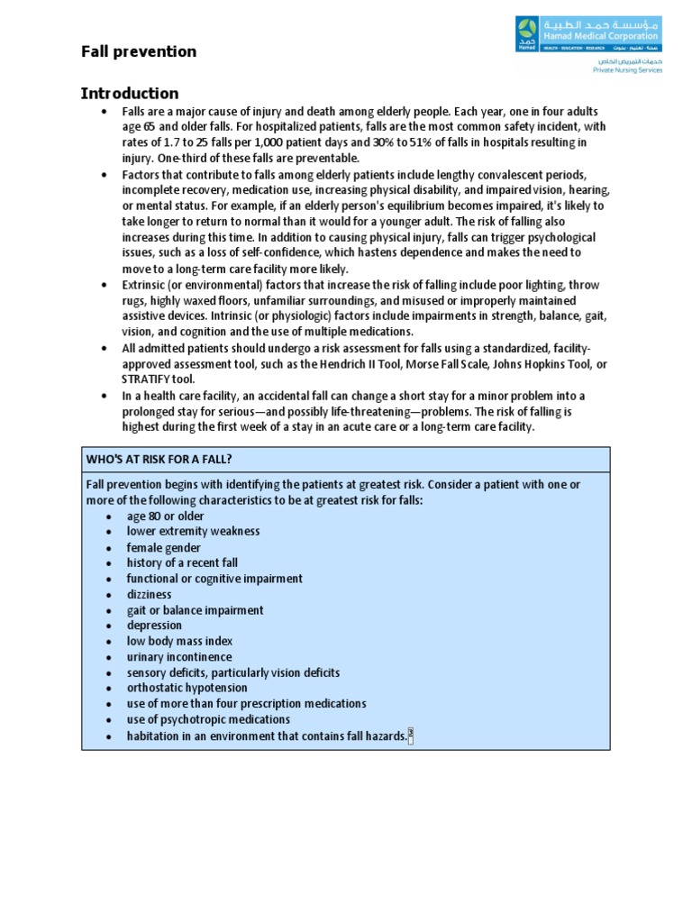 Fall Prevention | PDF | Health Care | Medicine