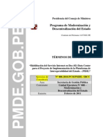 TDR HABILITACIÓN DATA CENTER v3 - Servicio Internet