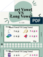 Short Vowel VS Long Vowel Worksheet