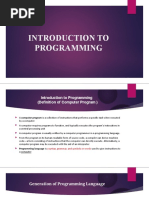 Introduction To Programming