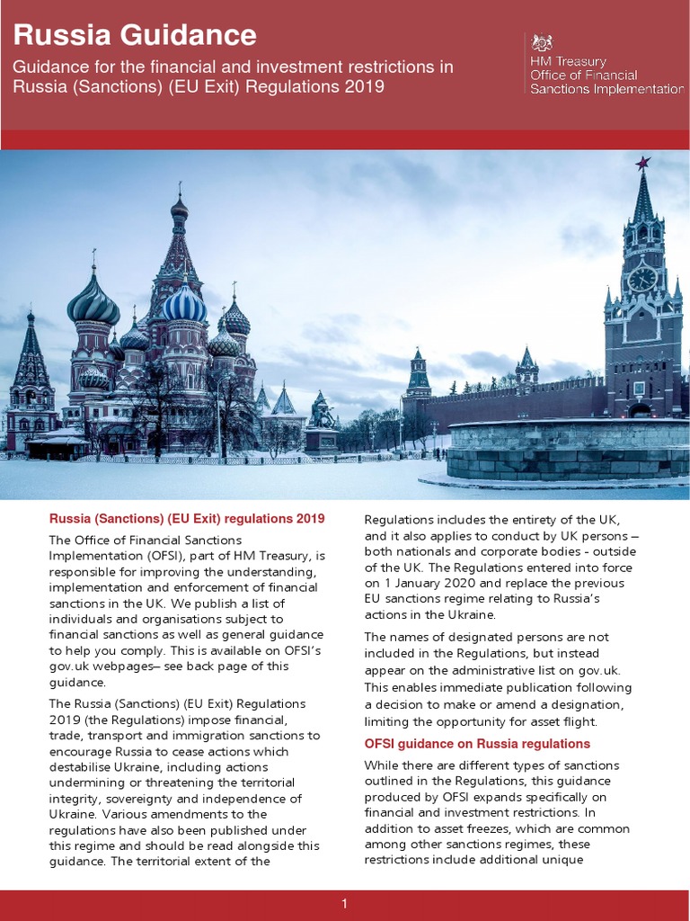 Russia Sanctions List PDF Derivative (Finance) Loans