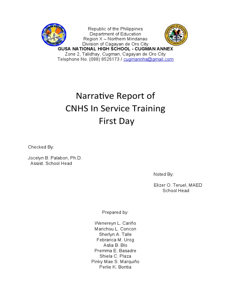 In-Service Training Day 1 Report 2022 | PDF | Teachers | Cognition