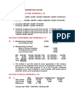 Solutions To Sample Variable Absorption and Job Order Costing