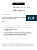 Quality Assurance Fit and Seal Supplier Guidelines