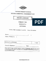 P2 English SA2 2017 English Nanyang