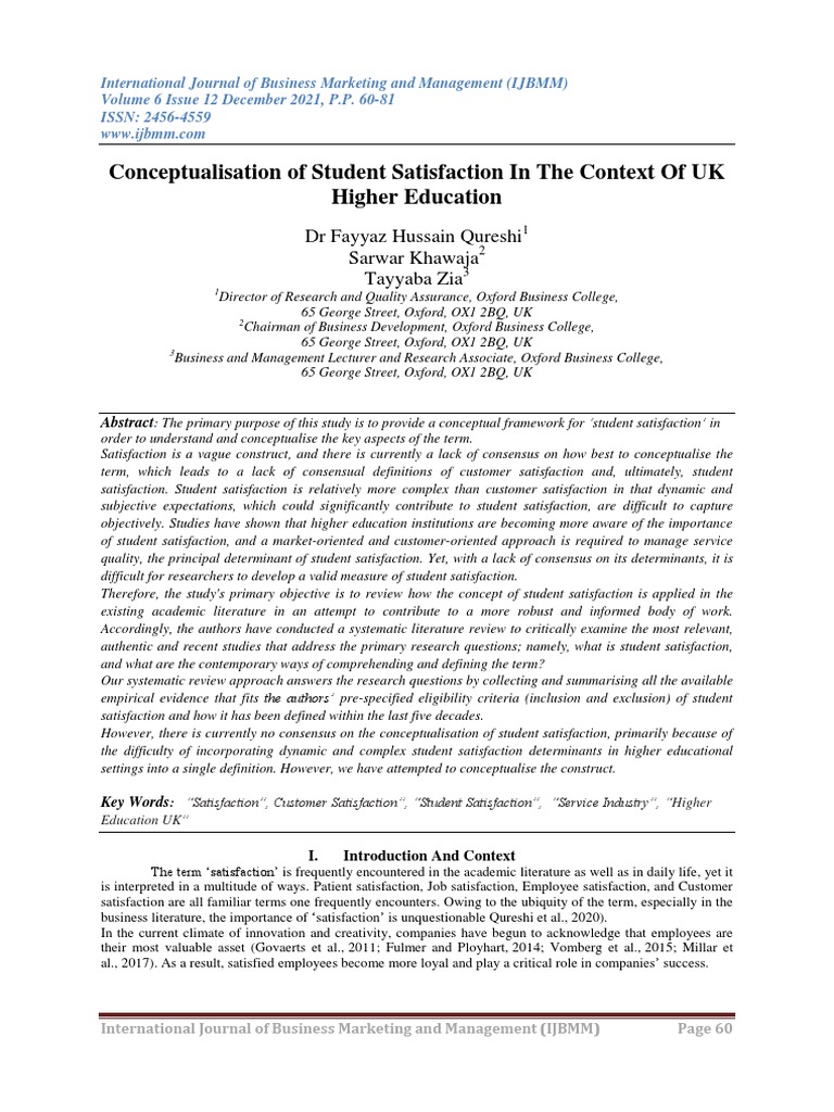 Understanding Student Satisfaction in UK Higher Ed | PDF | Customer ...