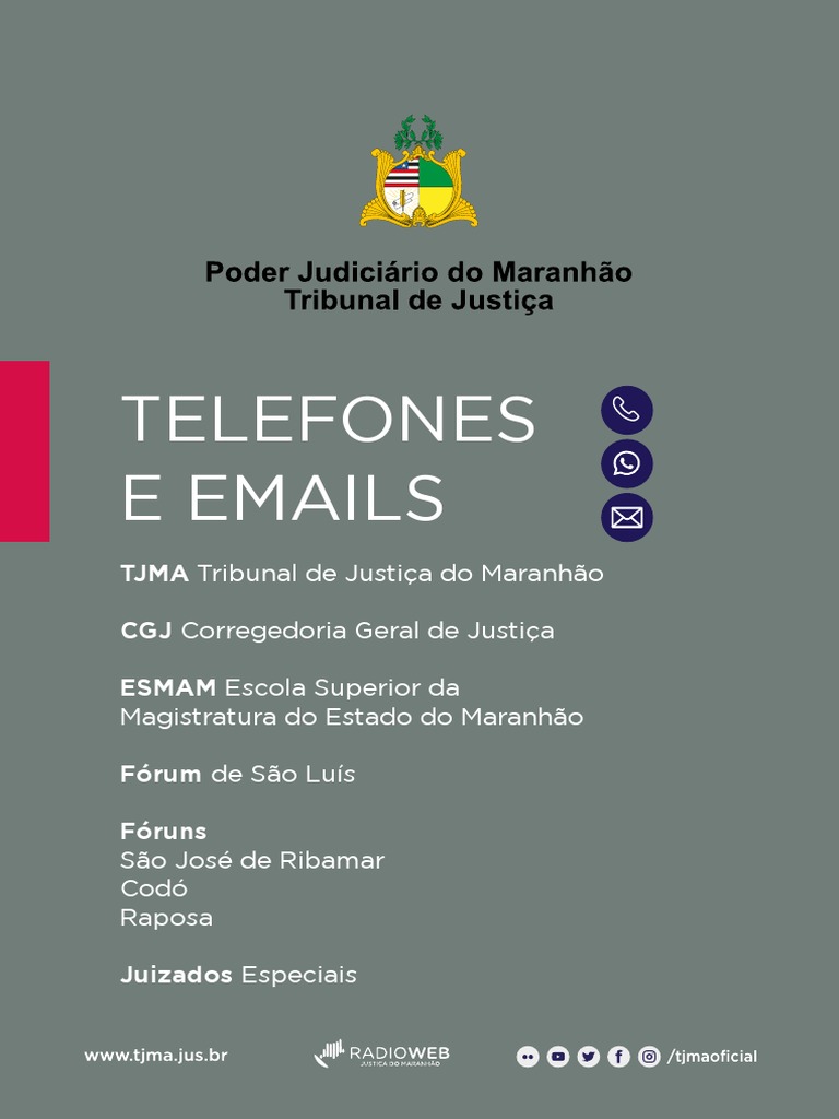 Contatos do TJMA: Telefones e Emails | PDF