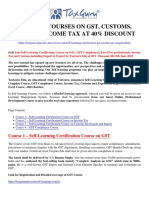 Join Our Courses On GST, Customs, Excel &#038 Income Tax at 40% Discount - Taxguru - in