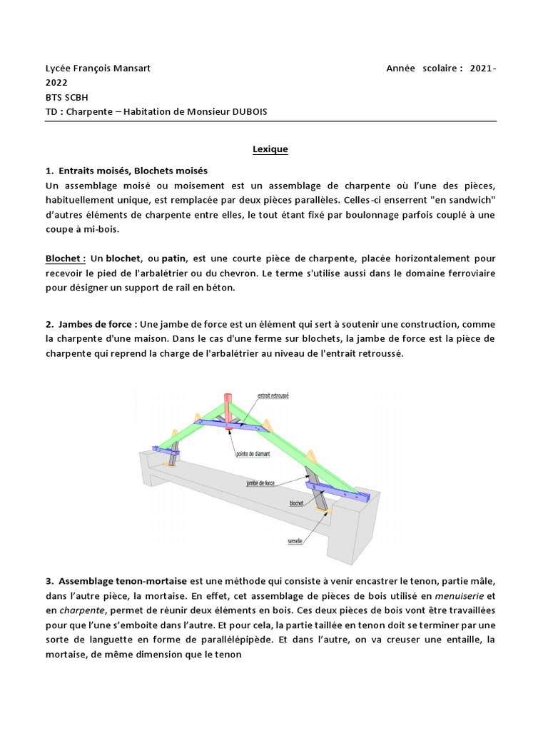 Lexique de la charpente bois | PDF | Ingénierie des structures ...