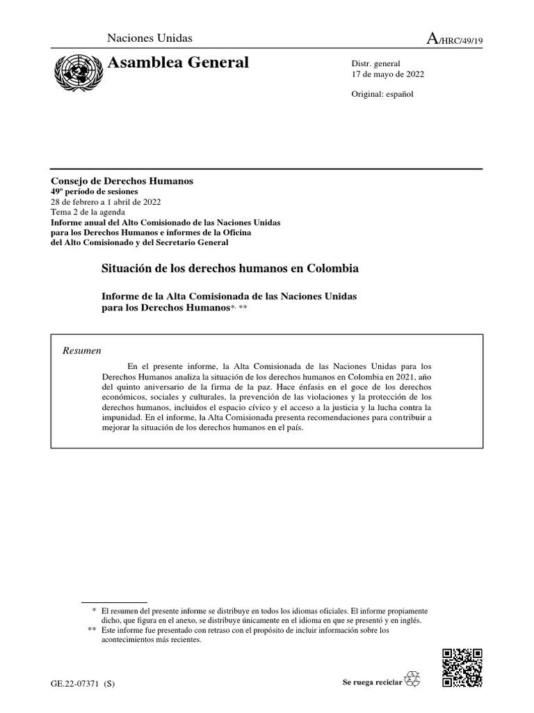 09 12 2022 Colombia 2021 Annual Report Published Spanish PDF
