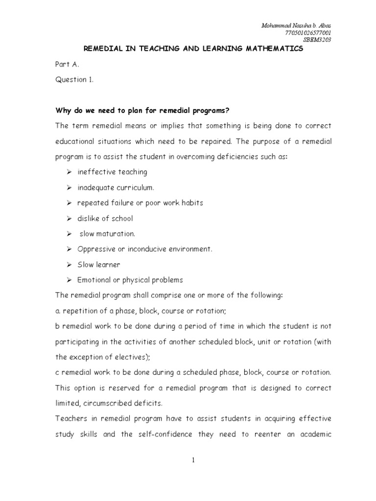 Strategies for Remedial Mathematics Teaching | PDF | Angle | Teaching ...