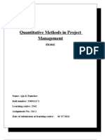 MB0015-Quantitative Methods in Project Management