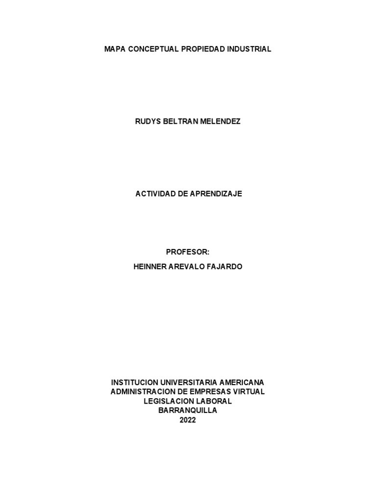 Mapa Conceptual de Propiedad Industrial | PDF