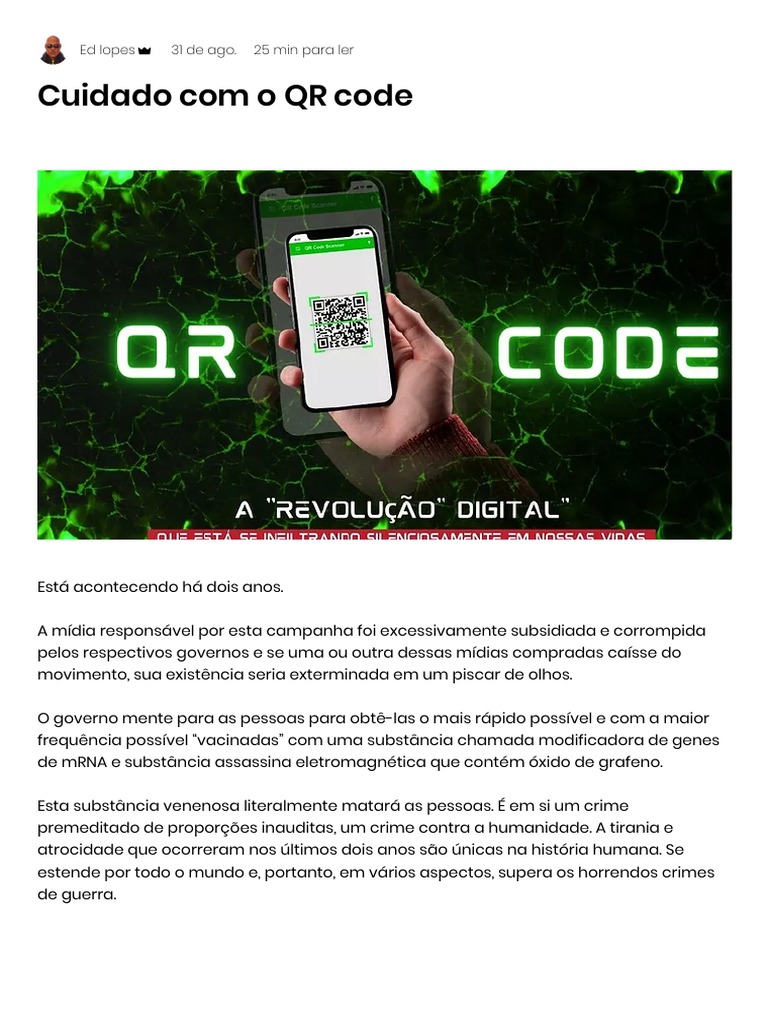 Cuidado Com o QR Code | PDF | Humano | Tempo