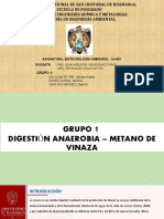 GRUPO 1 - Digestión Anaerobia - Metano de Vinaza