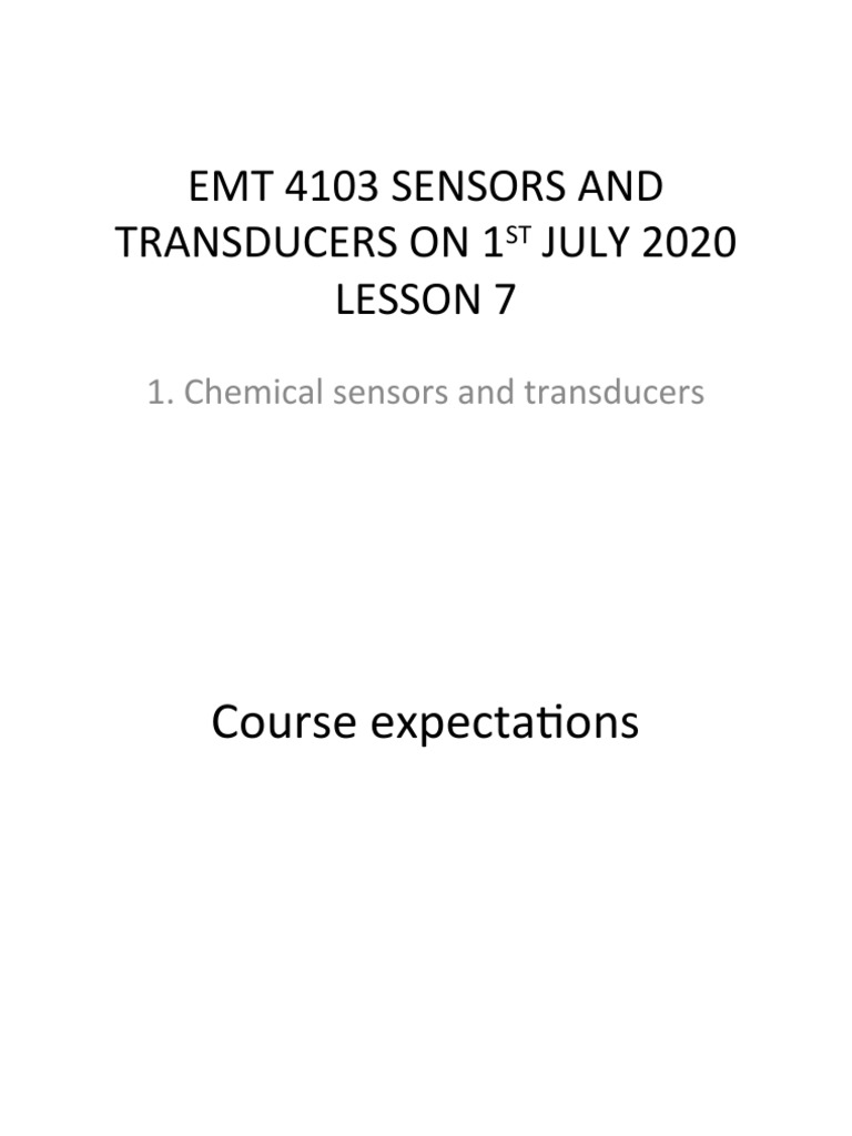 Overview of Chemical Sensors and Transducers | PDF | Sensor ...