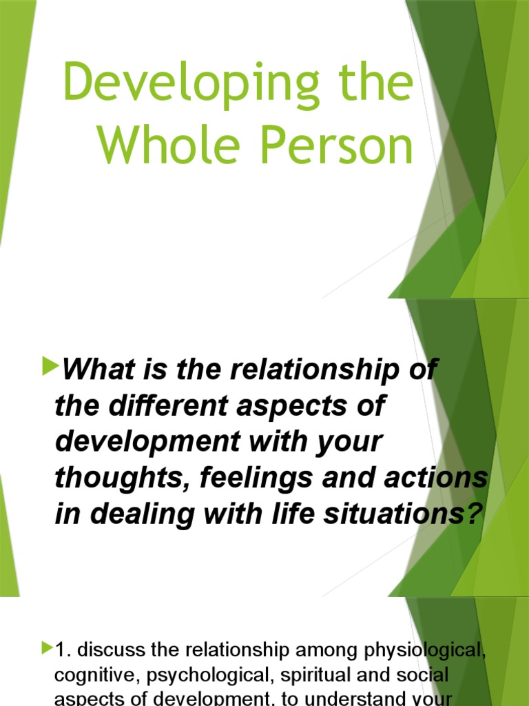 Whole Person Development Assessment | PDF | Feeling | Thought