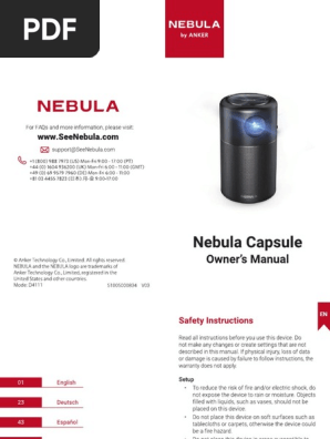 Nebula Capsule Manual PDF | PDF