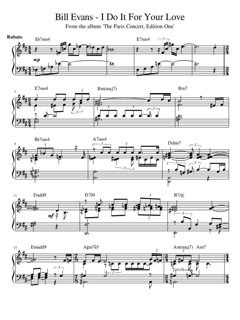 Bill evans i do it for your love pdf