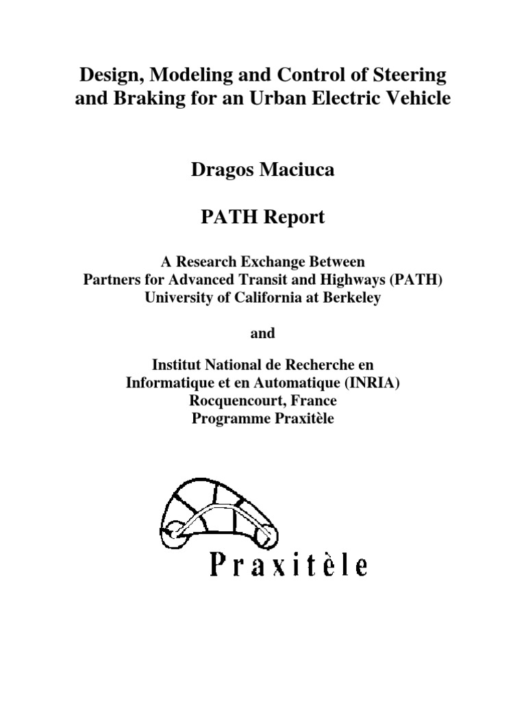 Design, Modeling and Control of Steering and Braking For An Urban ...