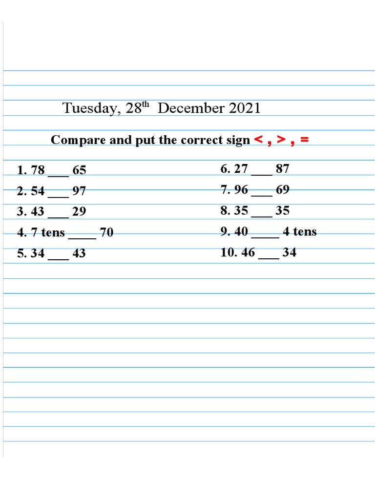COMPARING WORKSHEET PDF visual data 2