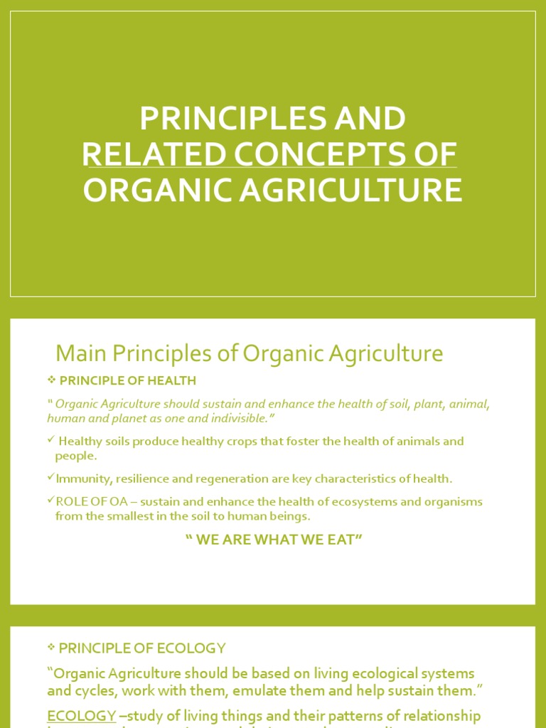 Principles of Organic Agriculture | PDF | Agriculture | Organic Farming