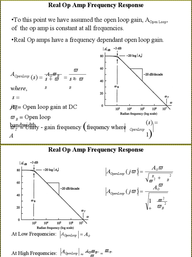 Real Op Amp Frequency Response Analysis | PDF | Amplifier | Operational ...