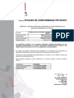 Certificado Chapa Sinusoidal ARMCO PR1554 - 01