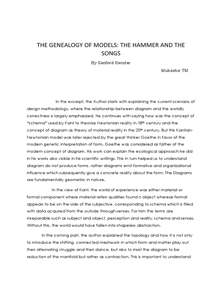 Genealogy of Models PDF Concept Reality