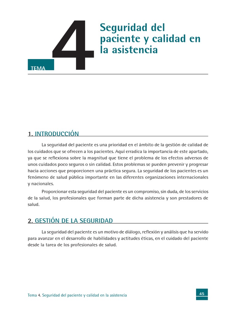 4 - Seguridad Del Paciente y Calidad en La Asistencia | PDF | Seguridad ...