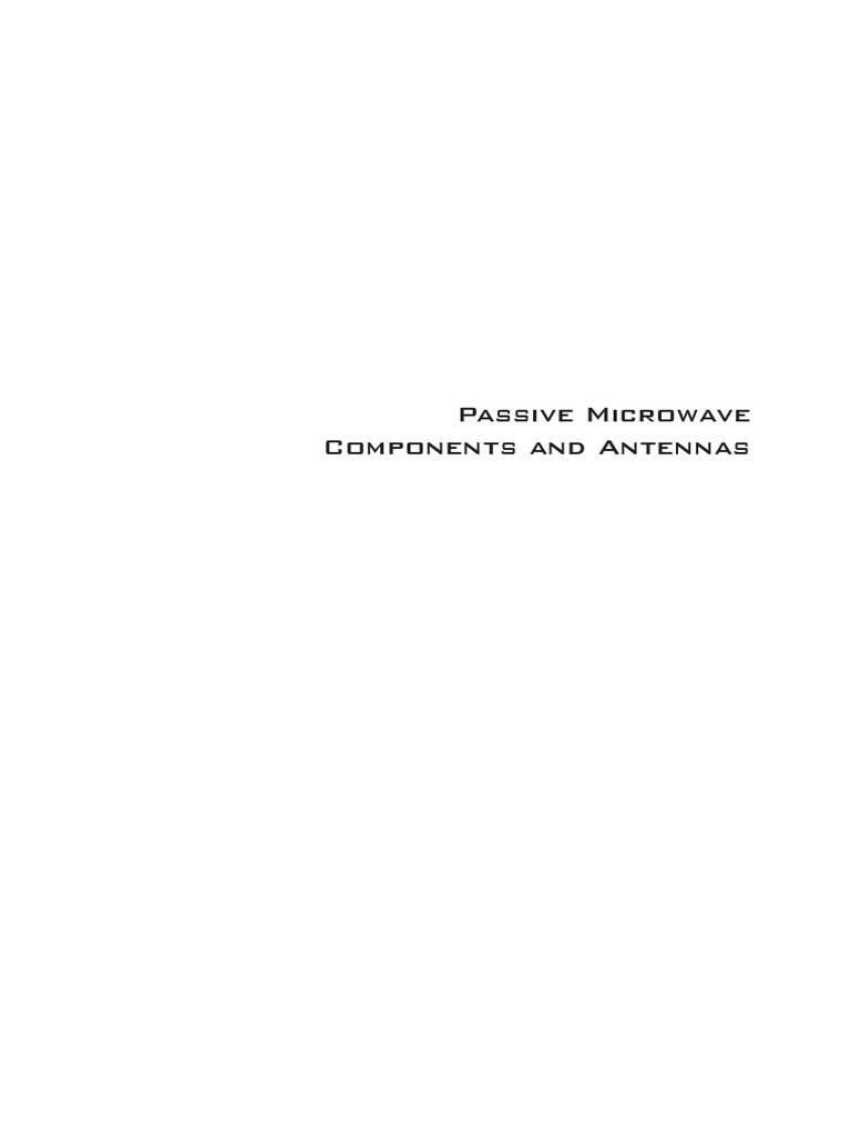 Passive Microwave Components and Antennas PDF Transmission Line