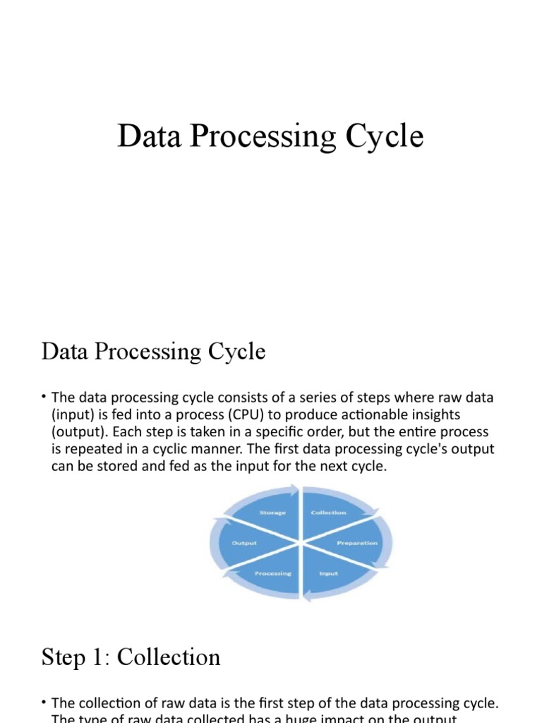 Data Processing Cycle | PDF