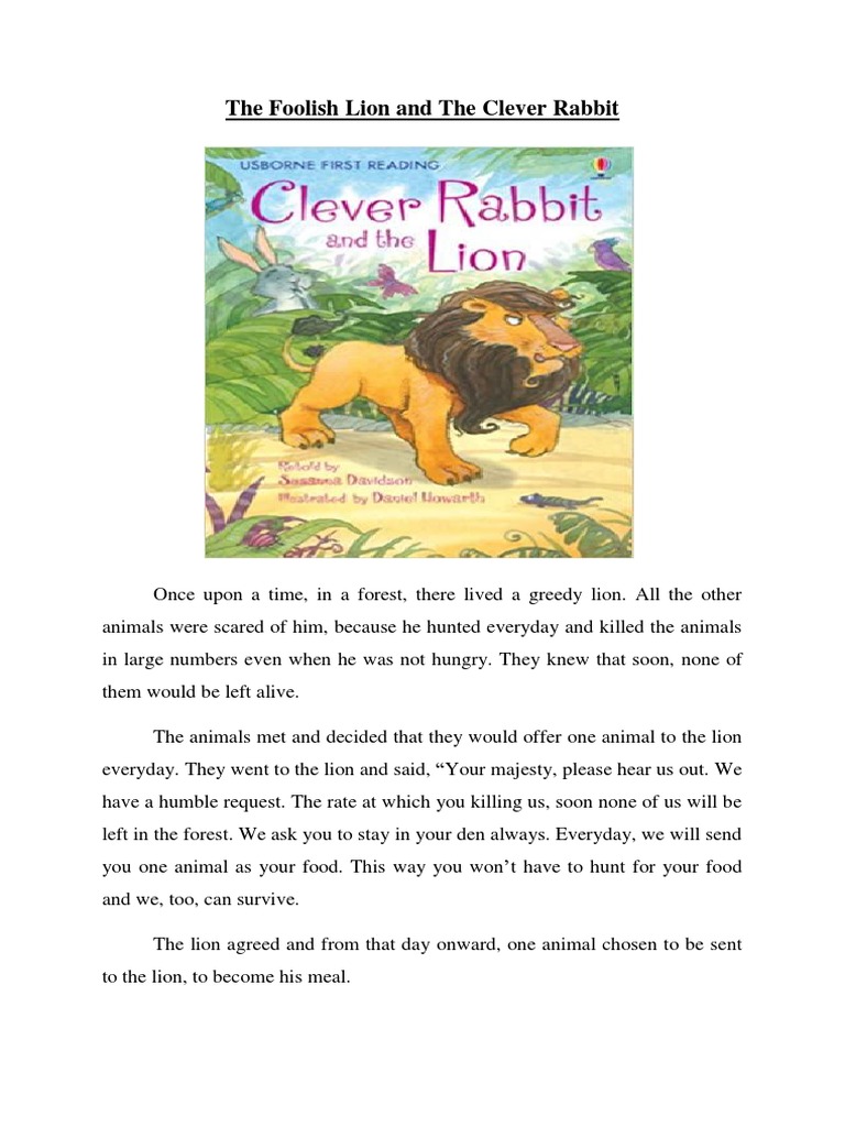 The Foolish Lion and The Clever Rabbit | PDF | Lion