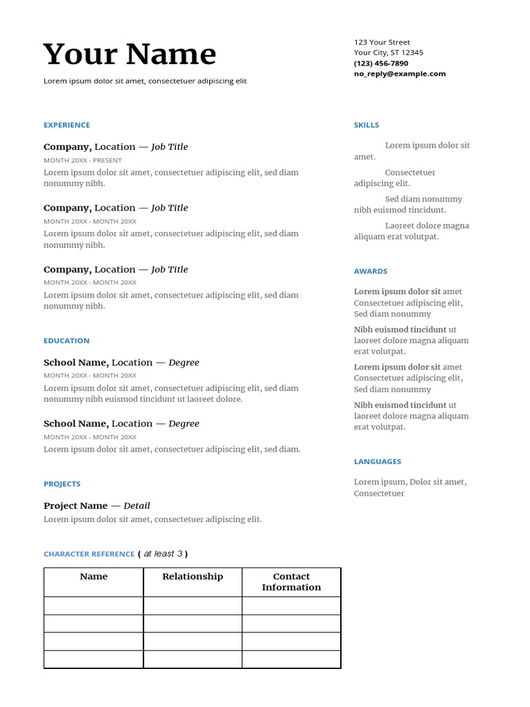 Resume (Format) | PDF