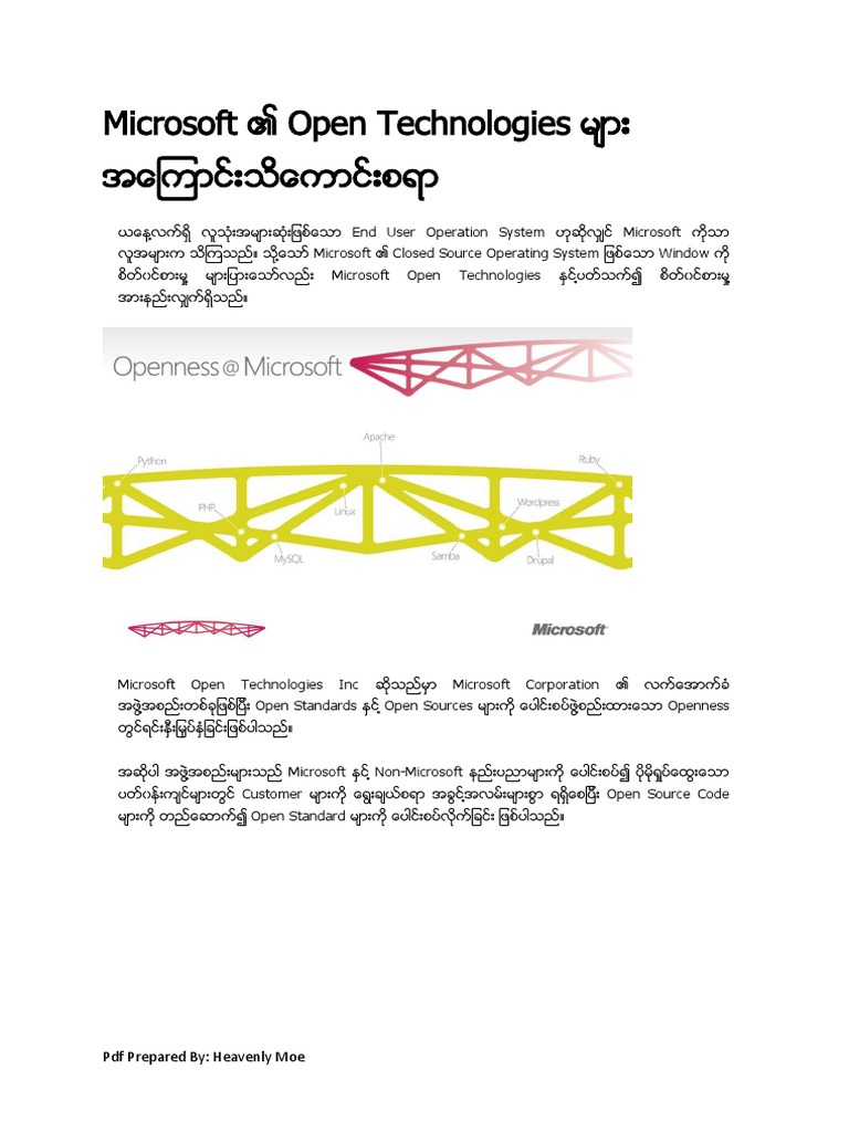 Microsoft Open Technologies အေၾကာင္း | PDF