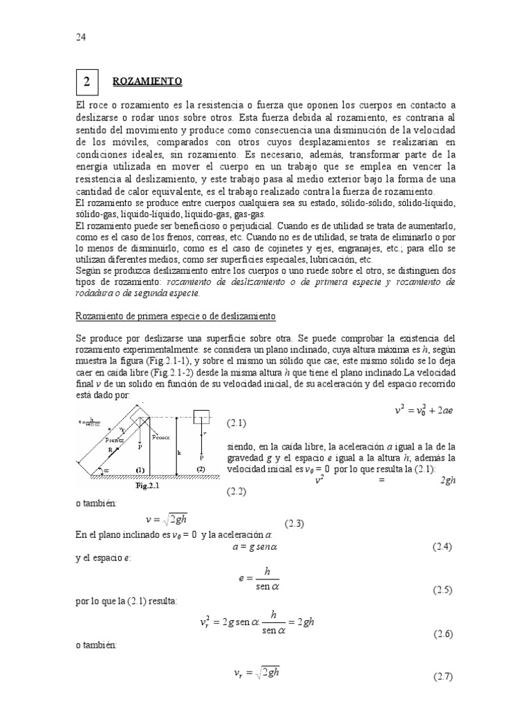 Conceptos y Tipos de Rozamiento | PDF | Fricción | Tasas temporales