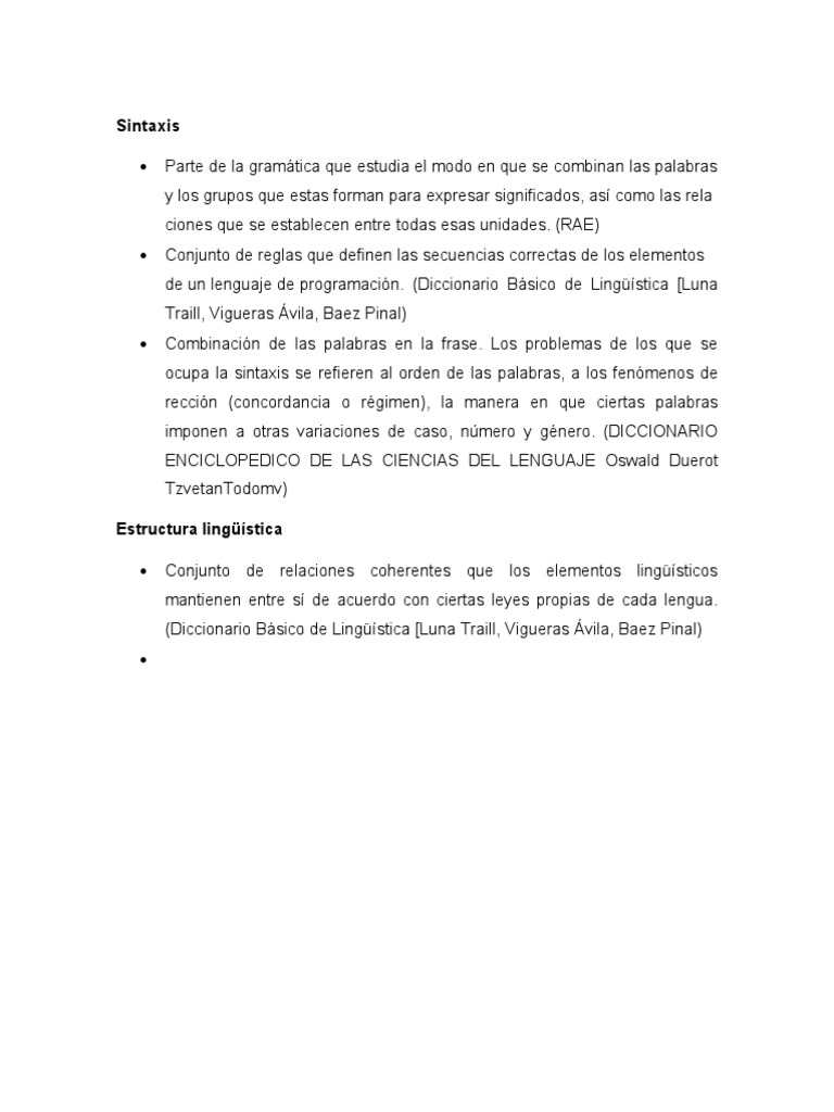 Sintaxis y Estructura Linguistica | PDF | Ciencias sociales | Artes del ...