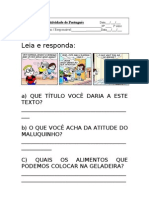 Atividade Com Tirinha 1 Série