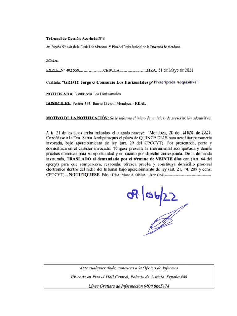 Traslado de Demanda PDF Demanda judicial Justicia