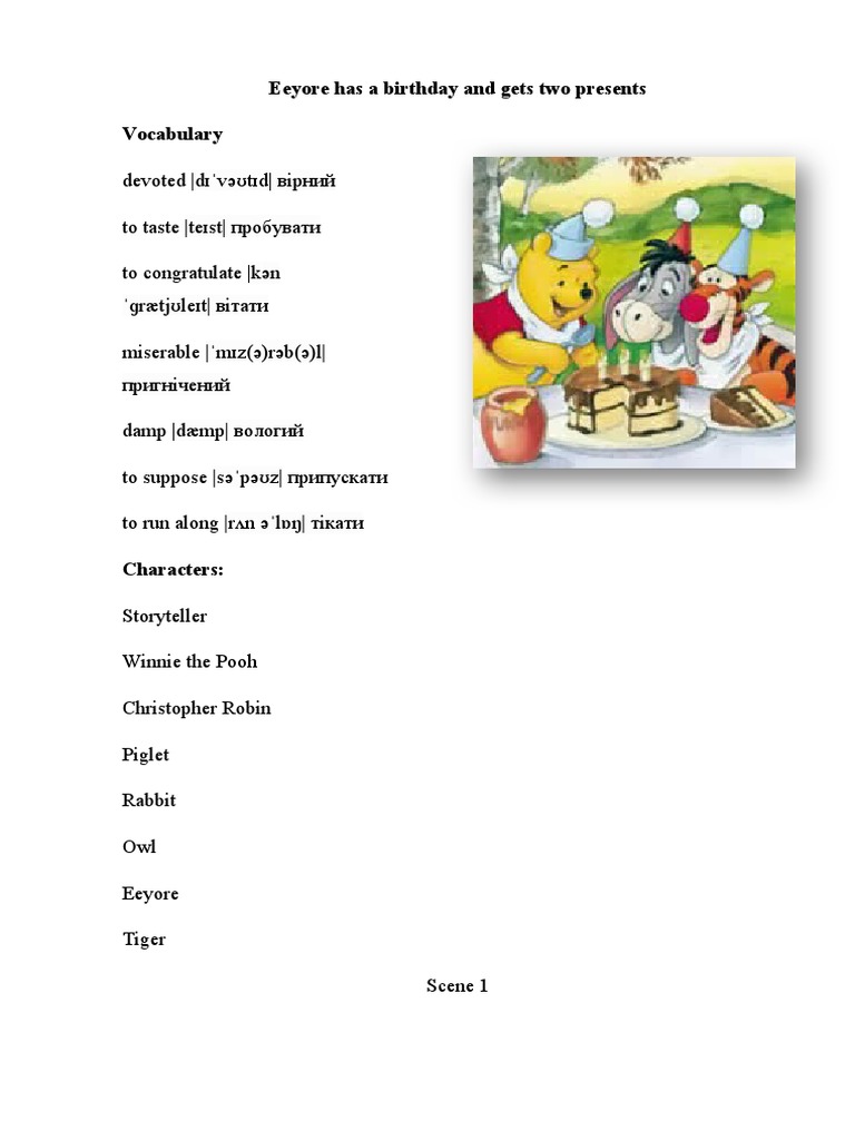 Eeyore Has A Birthday and Gets Two Presents | PDF | Winnie The Pooh