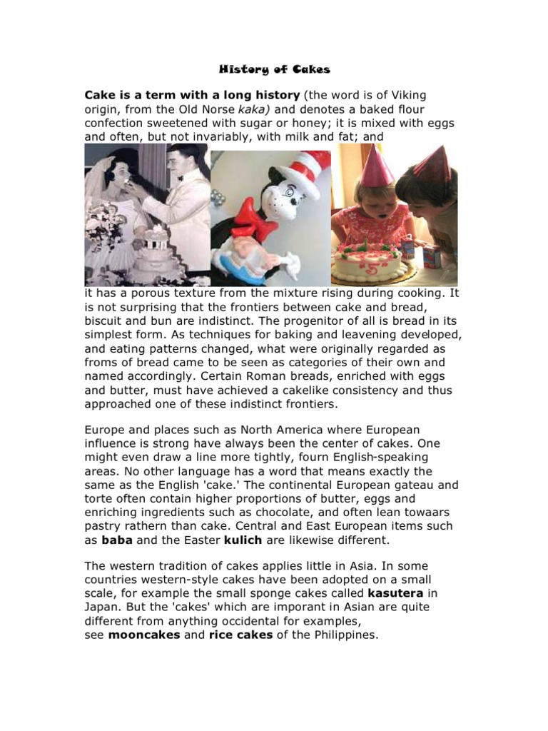 History of Cakes | PDF